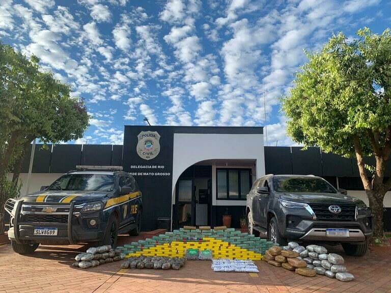 Imagem de compartilhamento para o artigo PRF apreende pasta base de cocaína, cocaína e skunk em Rio Verde da MS Todo dia